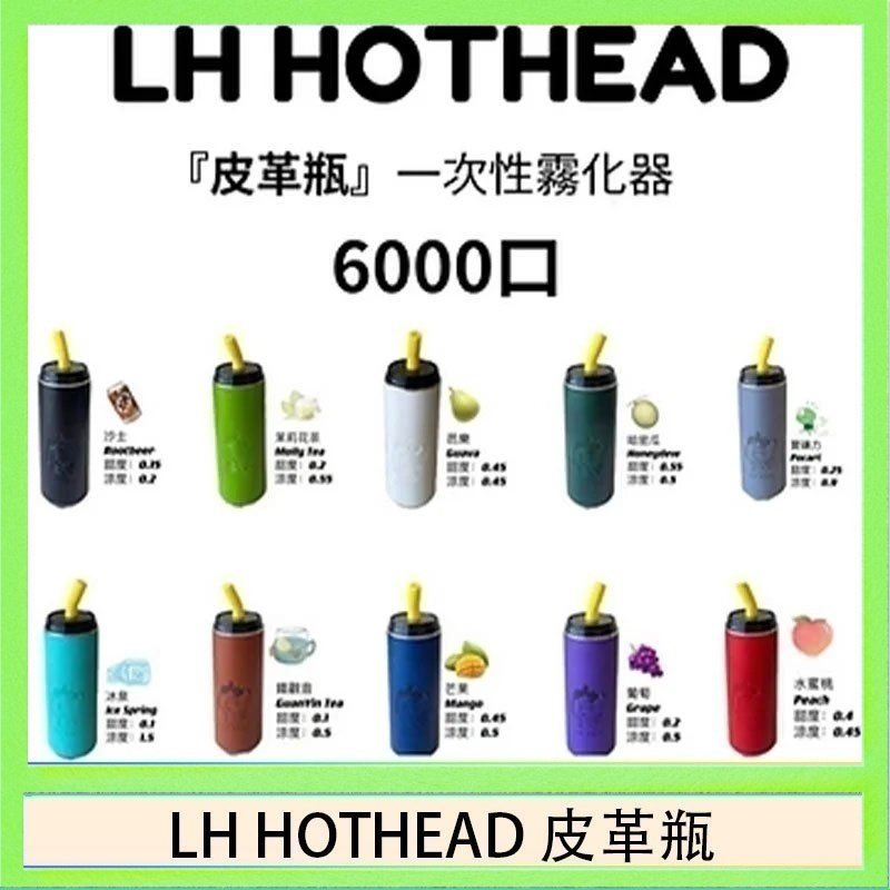 LH HOTHEAD皮革 LH HOTHEAD皮革瓶電子煙可充電6000口一次性